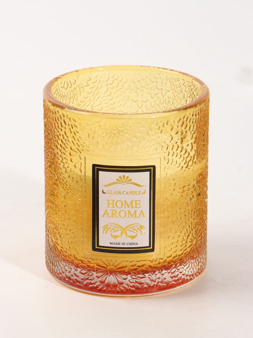 Свеча ароматическая в стекле "HOME AROMA" 200 гр, 8,5х8,5х10 см, персик