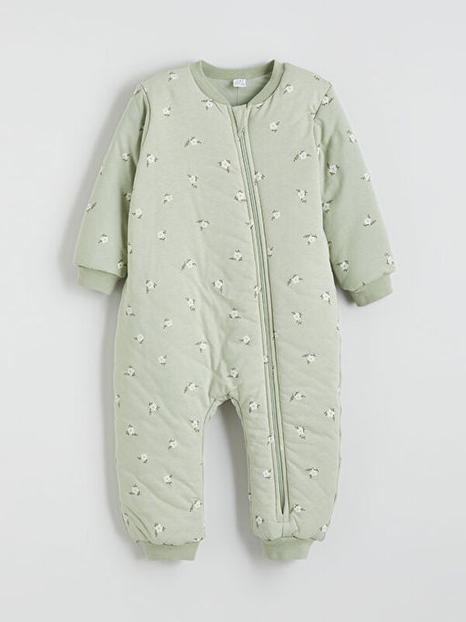 2.5 Tog Bask?l? Fermuarl? K?z Bebek Uyku Tulumu