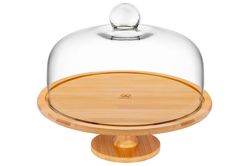 Блюдо сервировочное на ножке 31,5*31,5*28,5 см + стеклянная крышка - Elan gallery фото 22