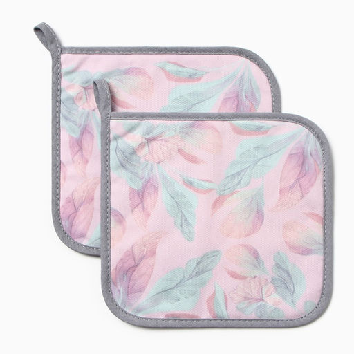 Набор прихваток Этель 2 шт., 19×19 см, саржа,100% х/л, ватин 250 г/м²