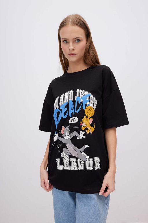 Футболка унисекс Cool Tom & Jerry Oversize с круглым вырезом и короткими рукавами