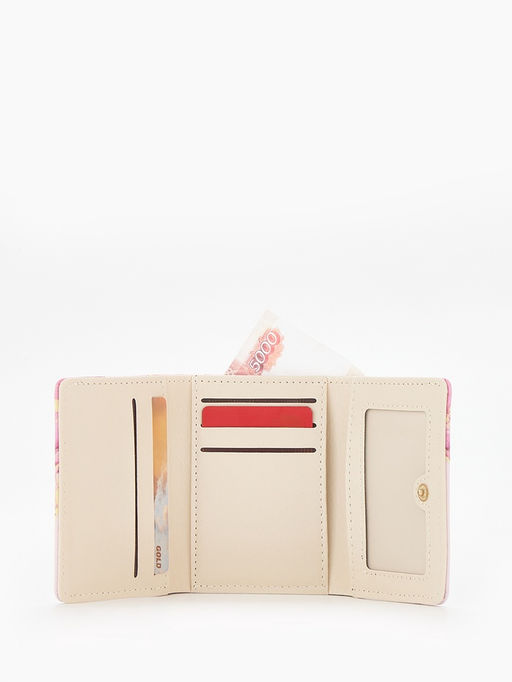 Кошелёк женский на кнопке, 10?1.5?8 см, с принтом, розовый