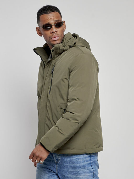 Куртка мужская зимняя с капюшоном спортивная великан цвета хаки 8335Kh - Wonderrman фото 8