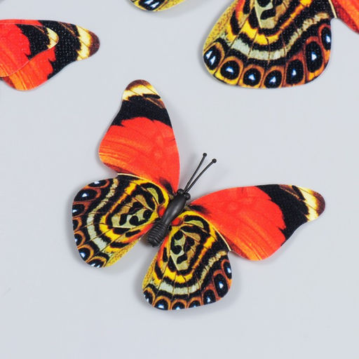 Магнит пластик под ткань Бабочки двойные, блеск н-р 6 шт МИКС h= 10;10,5;5;6,7;8,4;6,7 см - Simaland фото 2