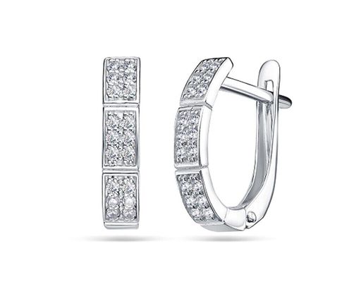 Серьги из серебра куб.циркон., В10-1033