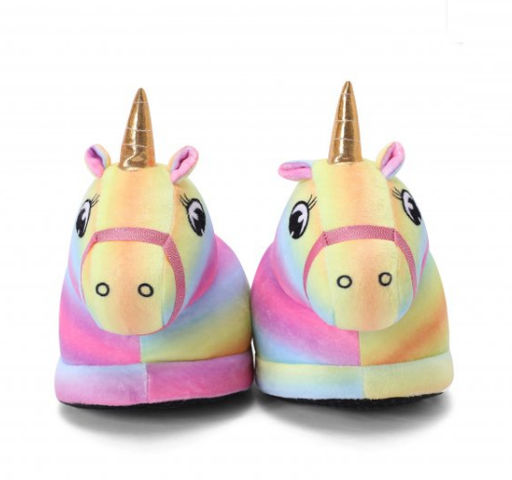 Тапочки домашние радужные Единорожки