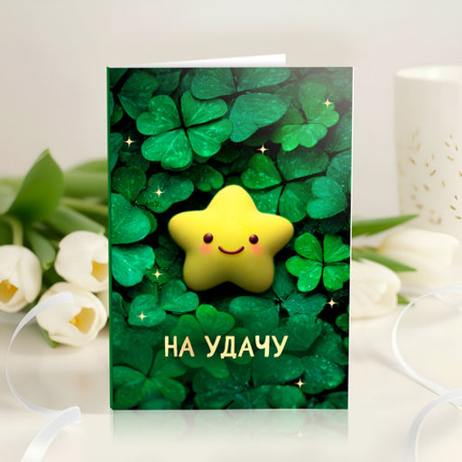 Открытка 4 шоколадки "На удачу"