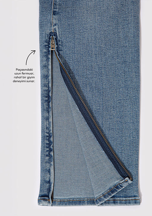 Rosina Adaptive Indigo Mavi Jean Pantolon  фото 8