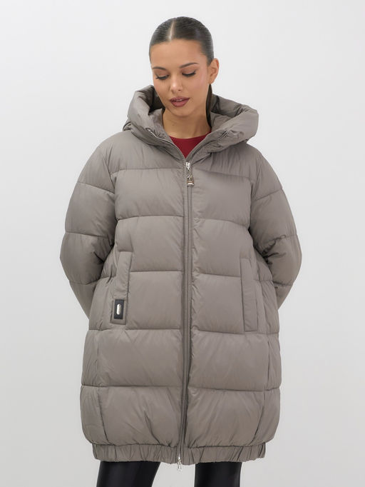 Куртка женская зимняя на резинке большого размера коричневого цвета 7619K Бренд: Visdeer  фото 8