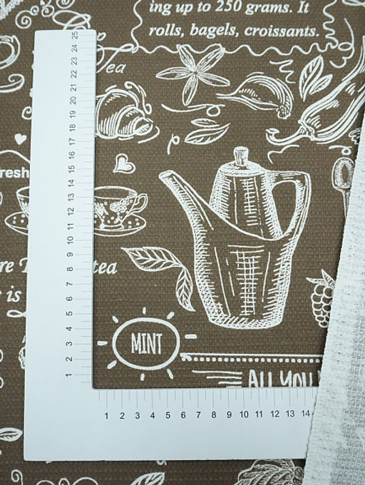 Вафельное полотно Кафе цв.коричневый, ш.1.5м, хлопок-100%, 155гр/м.кв - Купава фото 5