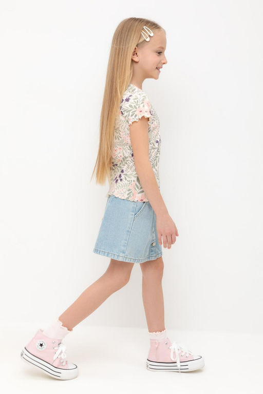 КР 301996/светлый жемчуг,летний сад фуфайка (футболка) для дев