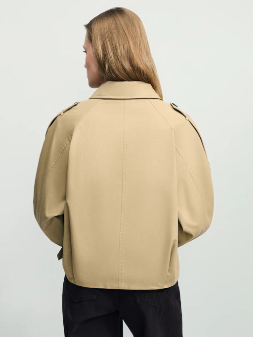 Хлопковая укороченная куртка с ремнем / Zarina  фото 6