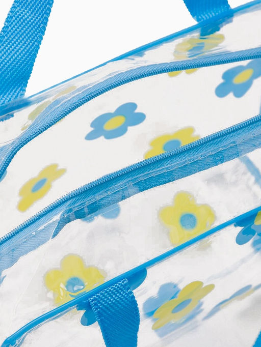 Цена за 2 шт. Косметичка - сумка на молнии для бассейна, с ручками, с цветочным принтом, прозрачная - Simaland фото 3