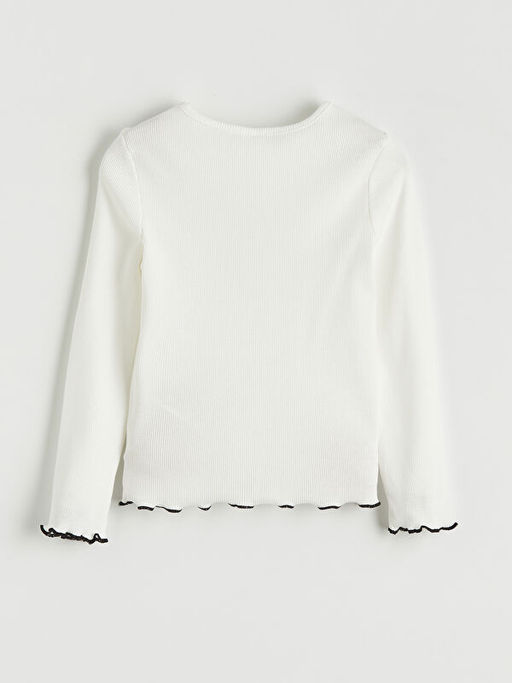 Bisiklet Yaka F?rf?r Detayl? K?z ?ocuk Ti??rt