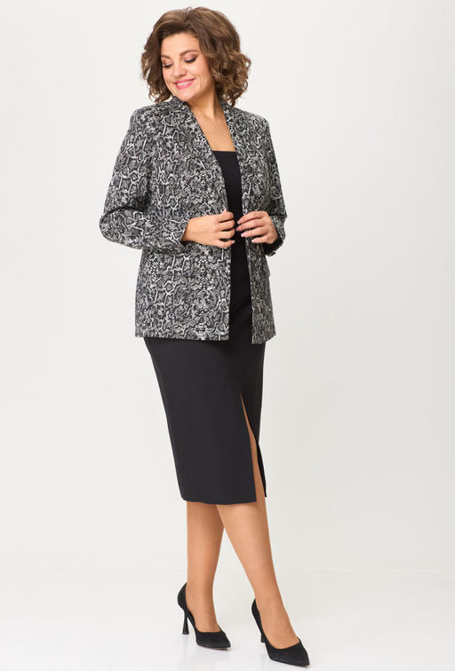 Костюм БелЭльСтиль 866/597 черный дизайн+черный однотон  фото 4