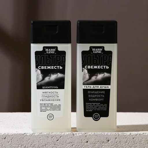 Подарочный набор косметики Лучшему мужчине, гель для душа 250 мл, шампунь для волос 250 мл, носки, HARD LINE - Чистое счастье фото 4