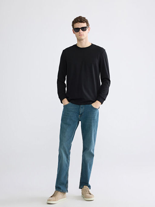 Bisiklet Yaka Uzun Kollu Erkek Ti??rt