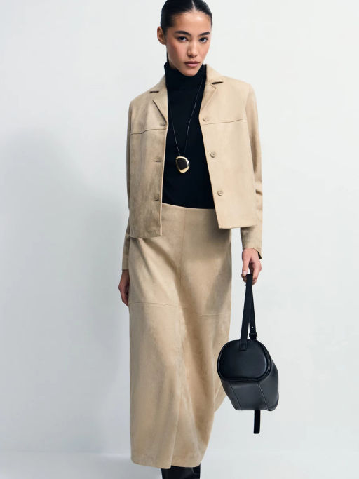 Юбка миди из искусственной замши / Zarina