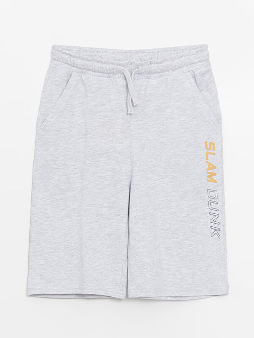 Beli Lastikli Bask?l? Erkek ?ocuk ?ort - Waikiki фото 3