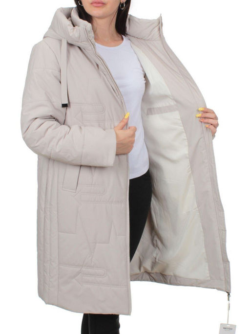 1073 LT. BEIGE Пальто зимнее облегченное женское (холлофайбер 150 гр.) - Fashion фото 7