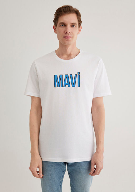 Mavi Logo Bask?l? Beyaz Tisort  фото 2
