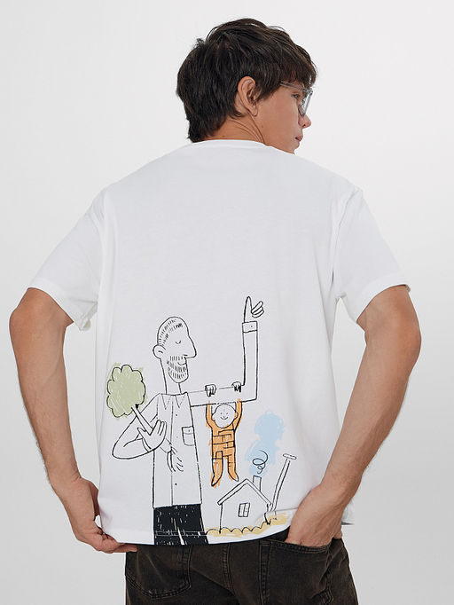 Футболка мужская белая с принтом