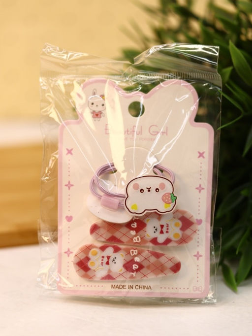 Набор аксессуаров для волос Hand bear, pink, 3 шт. в наборе - I likegift фото 9