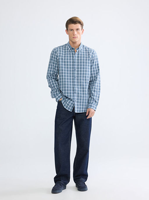 Regular Fit Ekose Gabardin Erkek G?mlek