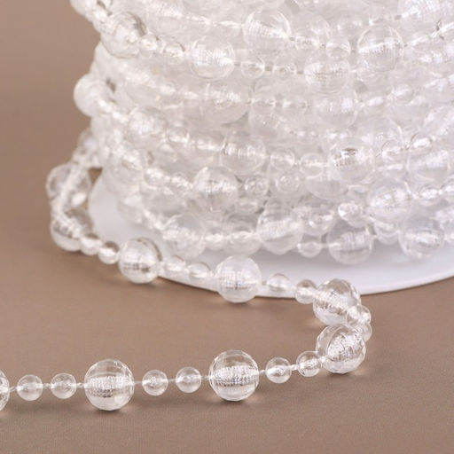 Бусы на нитях, 8 мм, 9±1 м, прозрачные