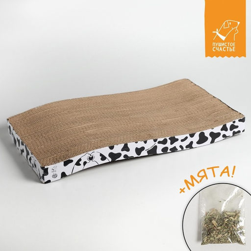 Когтеточка из картона с кошачьей мятой Moo-meow, волна, 22 х 45 см - Пушистое счастье фото 3