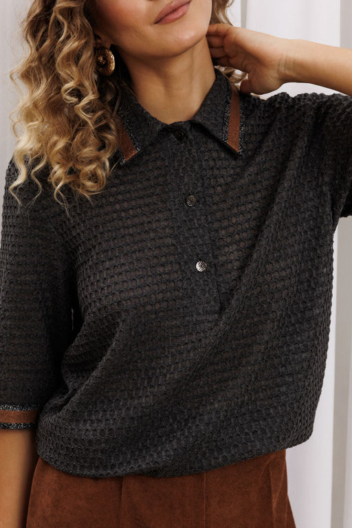 Джемпер Gizart 15380/1 серый, коричневый