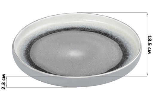 Тарелка 18,5*18,5*2,3 см Серый меланж с бортиком, NEW BONE CHINA - Elan gallery фото 2