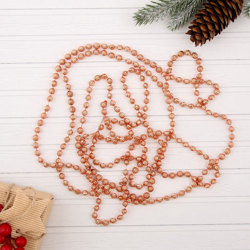 Цена за 2 шт. Бусы на ёлку Весёлые шарики, длина 2.7 м, оранжевые