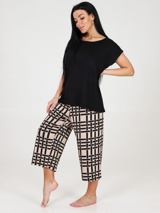 467 пижама (кюлоты) (Бежевый лабиринт) - А-дина фото 5