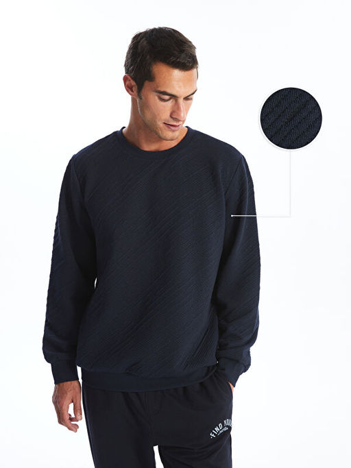 Bisiklet Yaka Uzun Kollu Erkek Sweatshirt - Waikiki фото 3