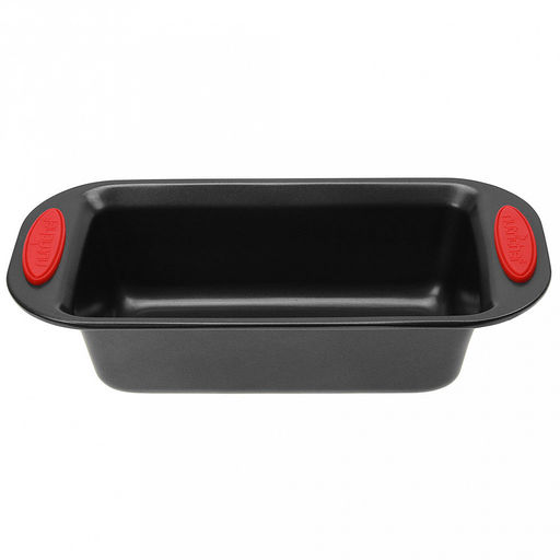 Форма для выпечки с антипригарным покрытием 30,8х15,5см "Дебют", h7,7см, с силиконовыми накладками, цвет - графит (Китай)