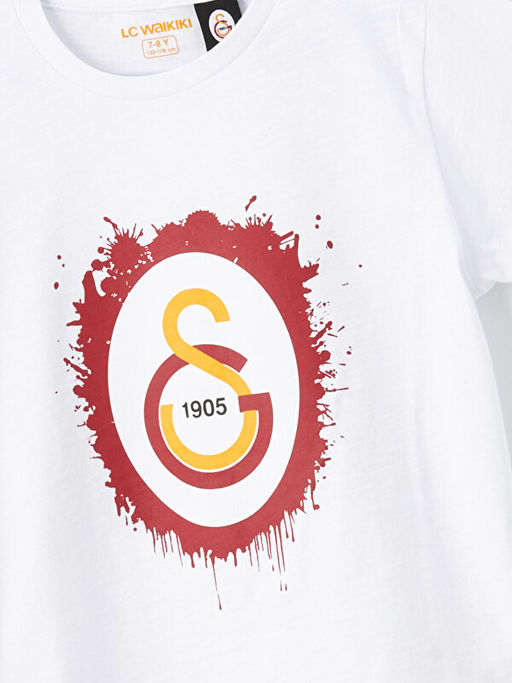 Bisiklet Yaka Galatasaray Bask?l? K?sa Kollu Erkek ?ocuk ?ortlu Pijama Tak?m? - Waikiki фото 3