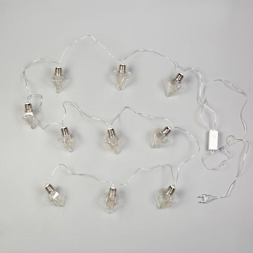 Гирлянда Нить 3 м с насадками Лампочки кристалл, IP20, прозрачная нить, 80 LED, свечение тёплое белое, 8 режимов, 220 В - Luazon lighting фото 3