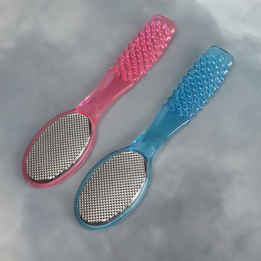 Пилка для пяток, двусторонняя, металлическая/наждачная, 17.5 см, МИКС