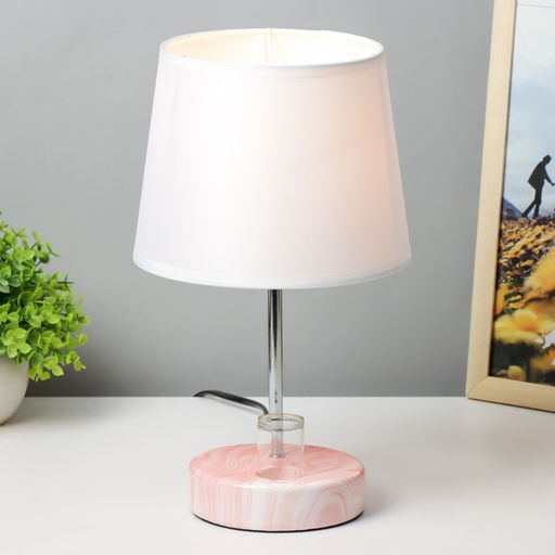 Настольная лампа Аэлита 1?40 Вт E14 розовый 18?18?31 см RISALUX  фото 2