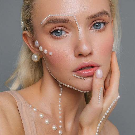 Цена за 5 шт. Жемчуг самоклеящийся, d = 3 мм, 15 полос на листе, цвет белый