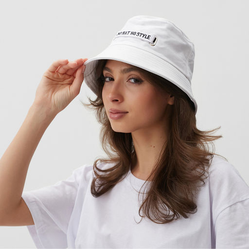 Панама унисекс MINAKU с надписью, белая, размер 56-58