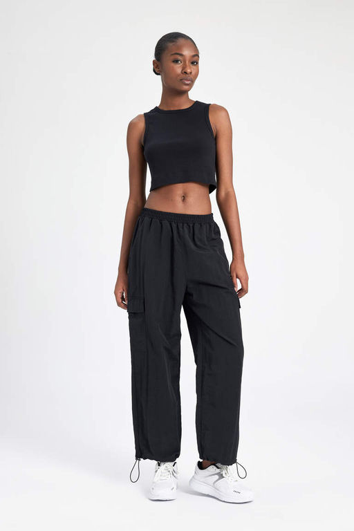 DeFactoFit Slim Fit Спортивная рубашка в рубчик с круглым вырезом  фото 2
