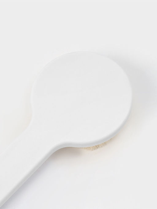 Щётка банная на ручке Доляна, массажёр, 35×7 см, белая