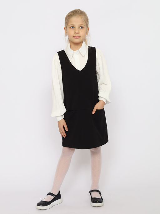 CRB wear/CWJG 63611-22 Сарафан для девочки,черный/Ex.Cherubino  фото 2