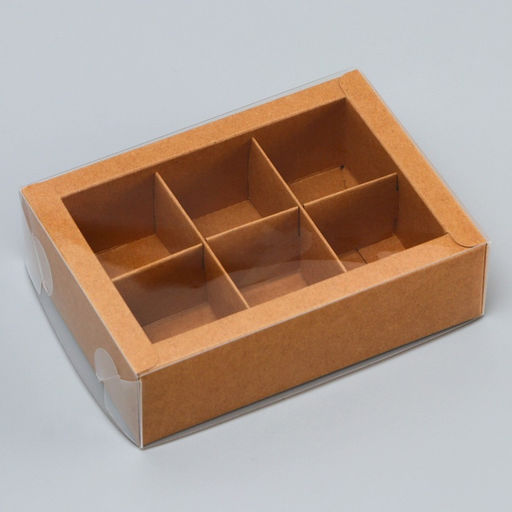 Коробка для 6 конфет, 13.7×9.85×3.85 см