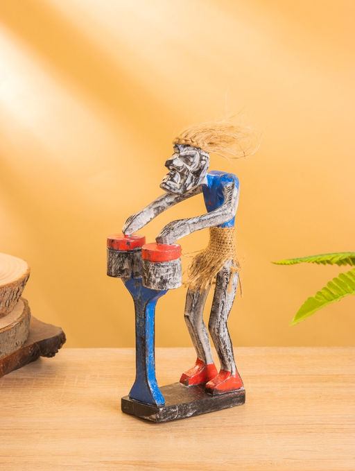 Сувенир «Абориген барабанщик», 9×9×21 см, дерево