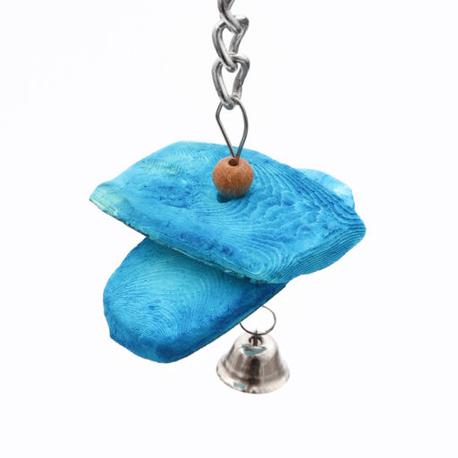 Игрушка для птиц с панцирем каракатицы и бусами, 12 х 6 см, синий - Пижон фото 4