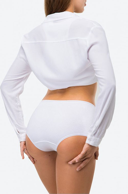 Женские трусы-шортики в рубчик с высокой посадкой Baykar  фото 10