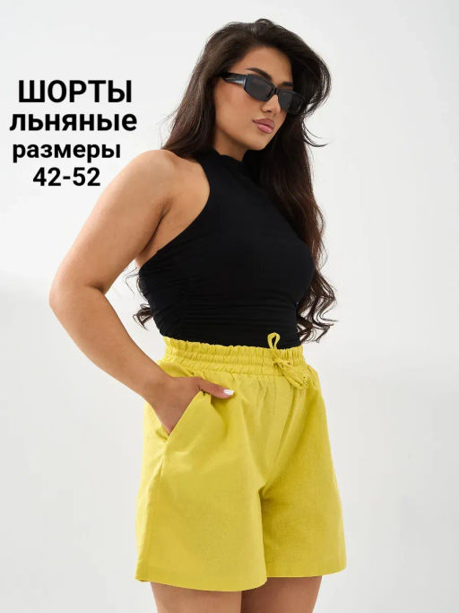 Шорты льняные лен с хлопком - Оптима фото 7
